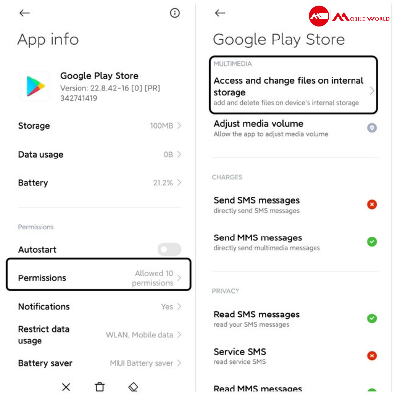 Cấp quyền truy cập bộ nhớ để ho&agrave;n th&agrave;nh c&aacute;c bước tải CH Play cho điện thoại Xiaomi