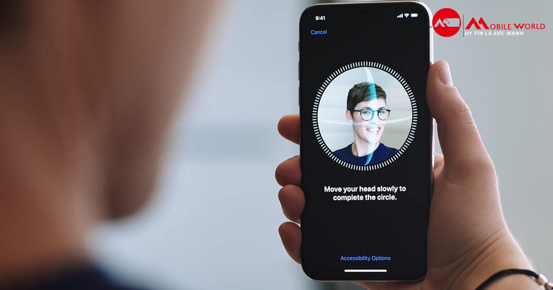 Kh&oacute;a bằng Face ID gi&uacute;p bảo vệ dữ liệu người d&ugrave;ng.