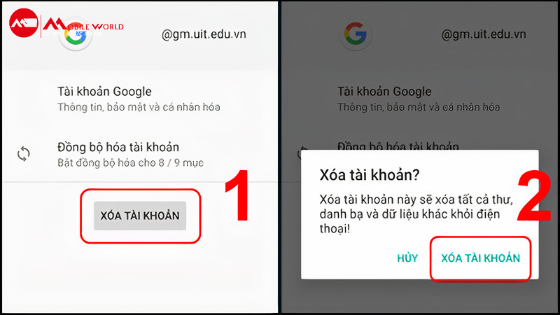 X&oacute;a t&agrave;i khoản Google