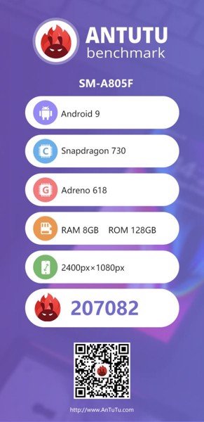 Galaxy A80 chip Snapdragon 730 lộ điểm sức mạnh trên AnTuTu