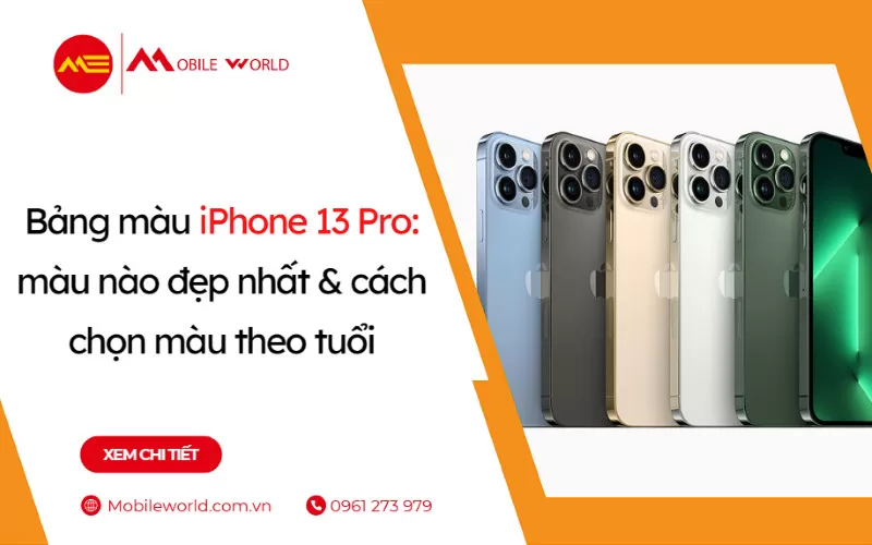 Bảng màu iPhone 13 Pro: màu nào đẹp nhất & cách chọn màu theo tuổi
