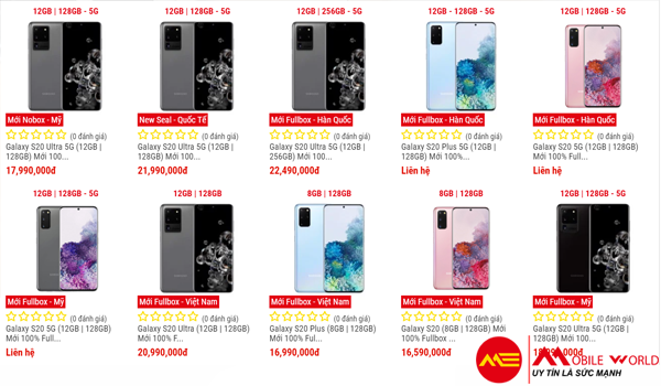 Địa điểm mua Samsung Galaxy S20 ch&iacute;nh h&atilde;ng gi&aacute; rẻ