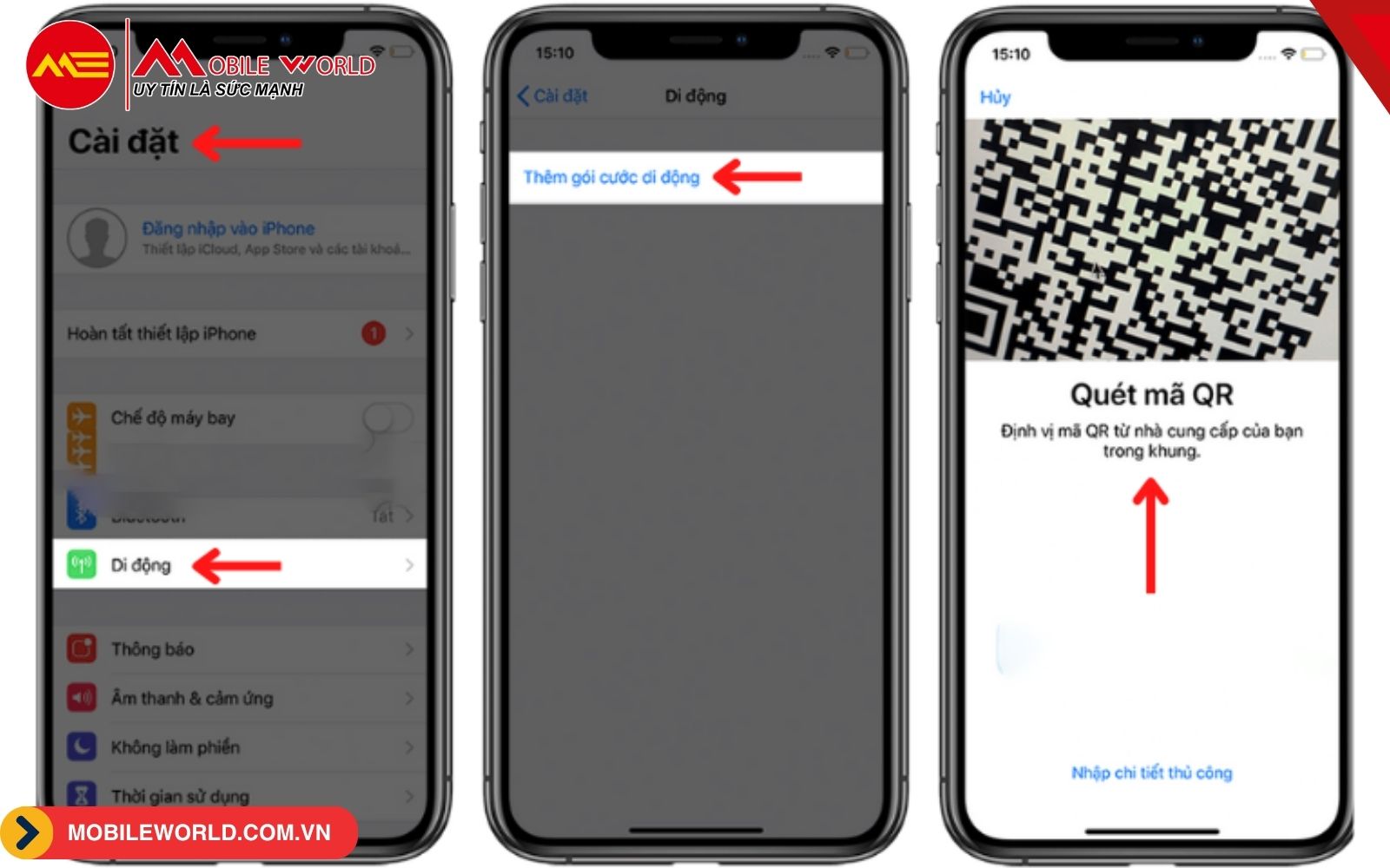 C&aacute;ch c&agrave;i eSIM tr&ecirc;n iPhone bằng m&atilde; QR