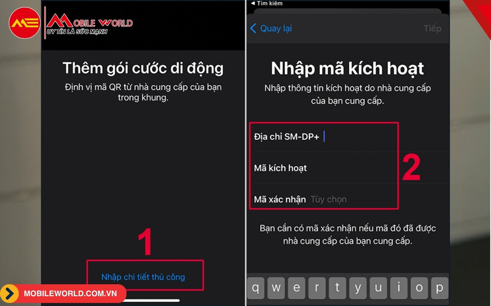 C&aacute;ch c&agrave;i eSIM tr&ecirc;n iPhone thủ c&ocirc;ng