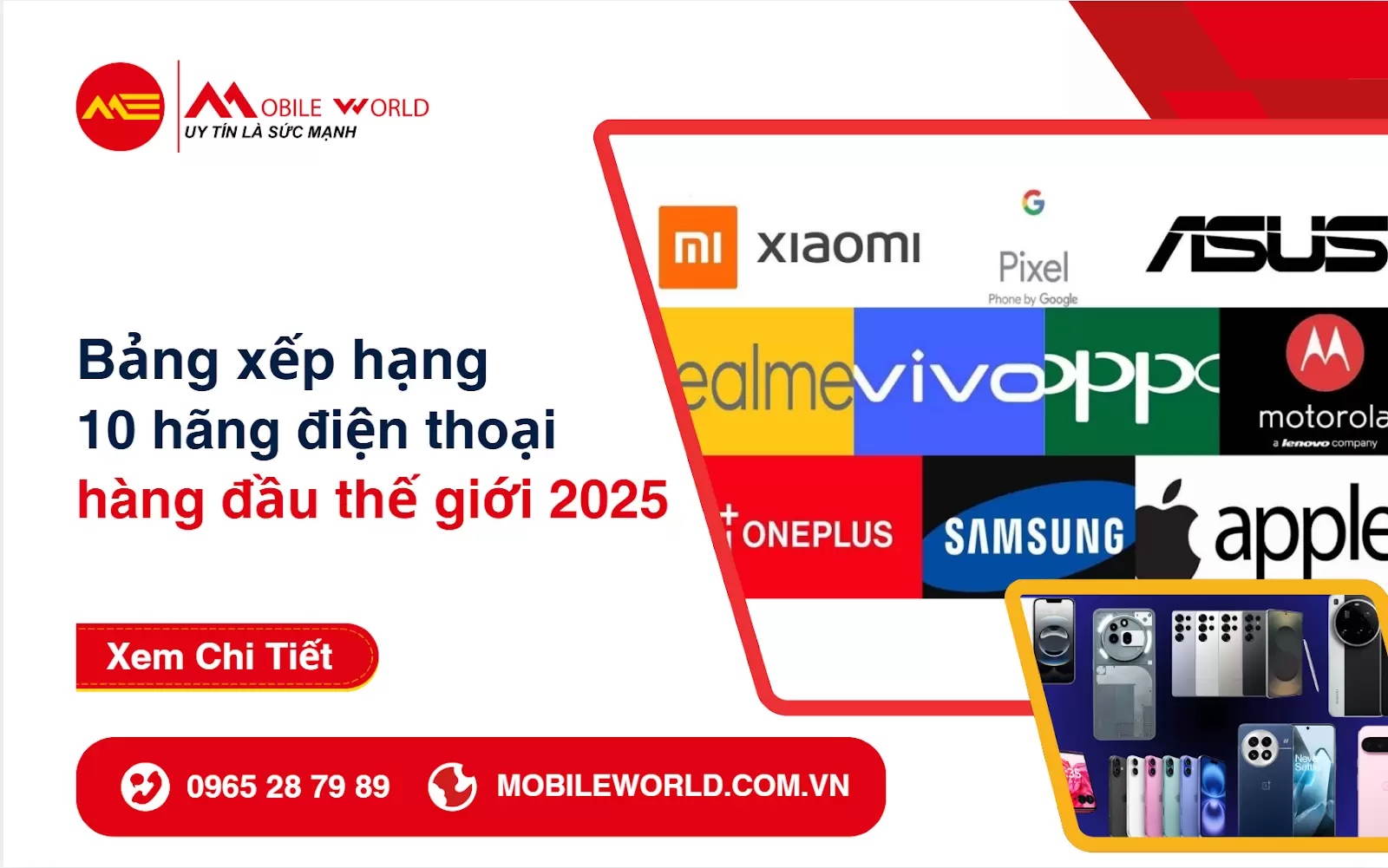 Bảng xếp hạng 10 hãng điện thoại hàng đầu thế giới 2025