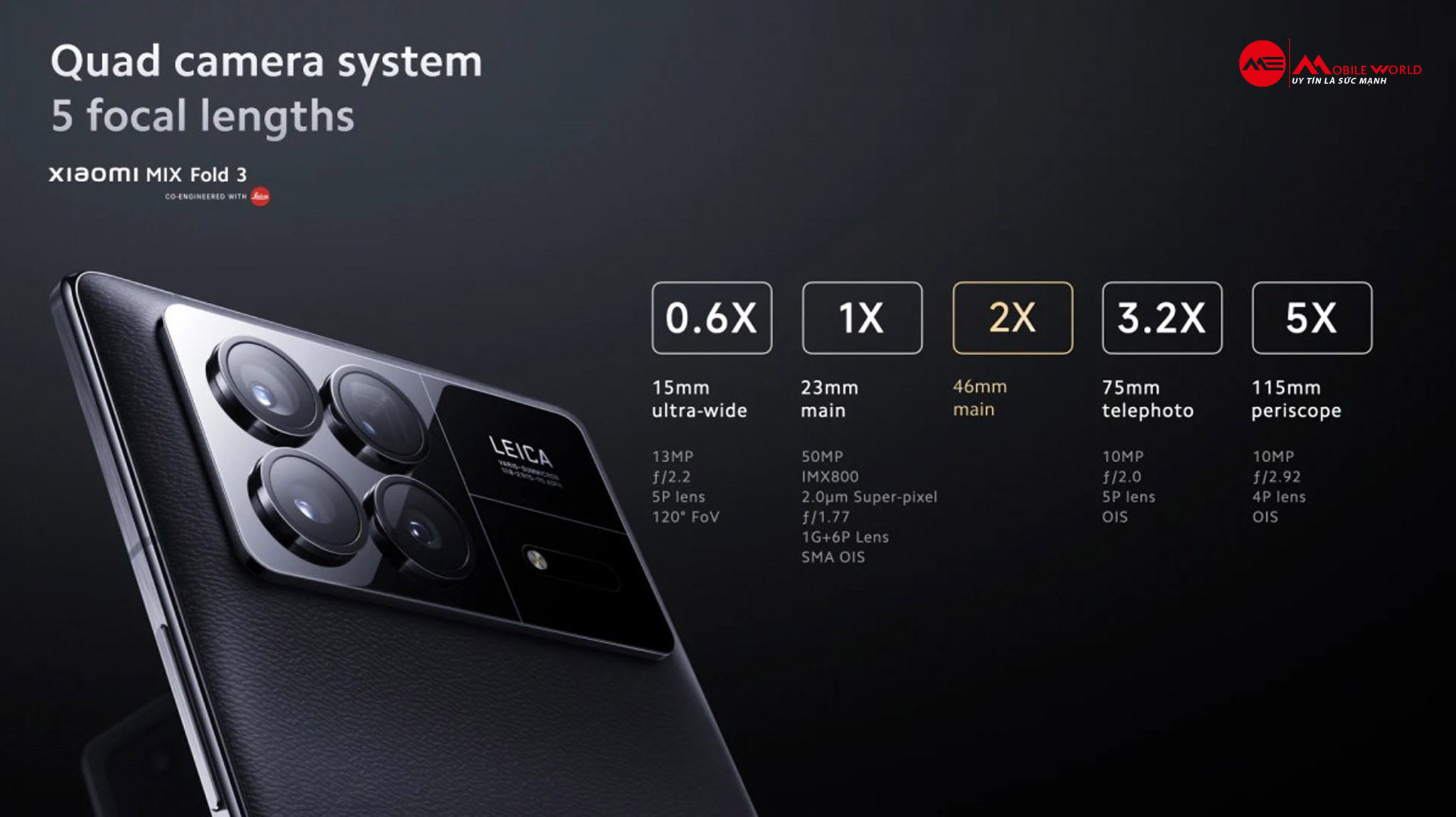 Khả năng zoom của Xiaomi MIX Fold 3 lớn hơn Galaxy Z Fold5.