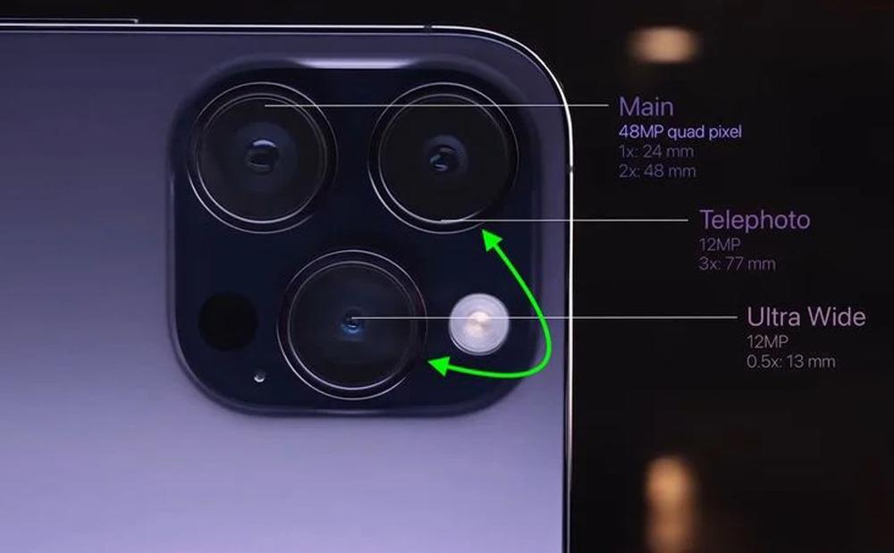Cụm camera của iPhone 15 Pro Max được n&acirc;ng cấp với độ ph&acirc;n giải l&ecirc;n đến 48MP đem đến những trải nghiệm h&igrave;nh ảnh sinh động