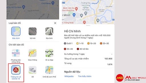 Xem khu vực bị phong tỏa bằng Google Maps tr&ecirc;n smartphone