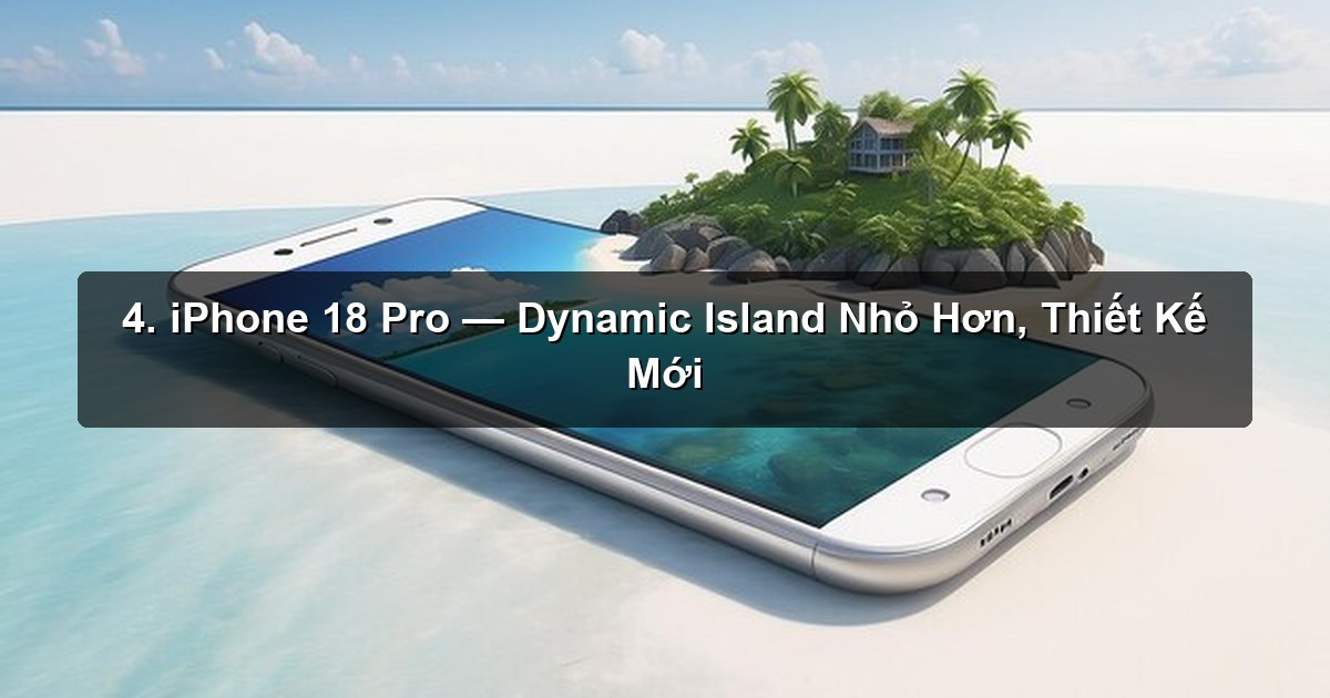 4. iPhone 18 Pro — Dynamic Island Nhỏ Hơn, Thiết Kế Mới 4. iPhone 18 Pro — Dynamic Island Nhỏ Hơn, Thiết Kế Mới