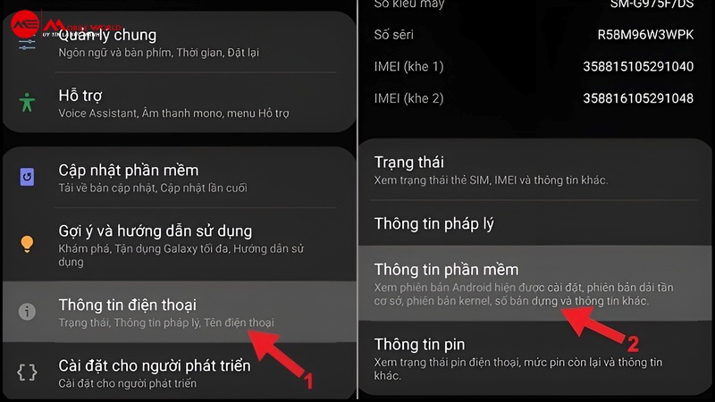 Tiến hành mở thông tin thiết bị