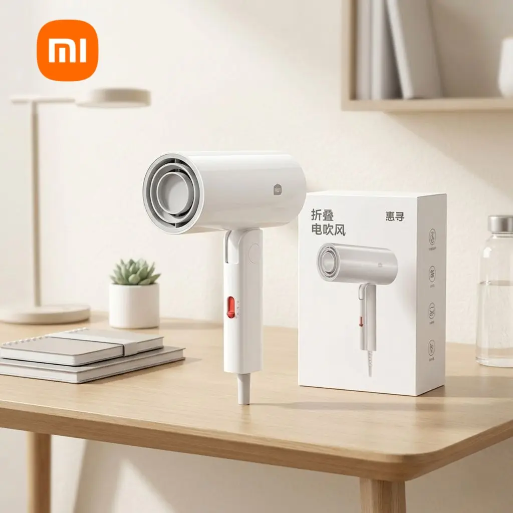 Máy sấy tóc Xiaomi Reepro HC04 phiên bản HUI, tạo ion âm, có thể gập gọn, 1500W